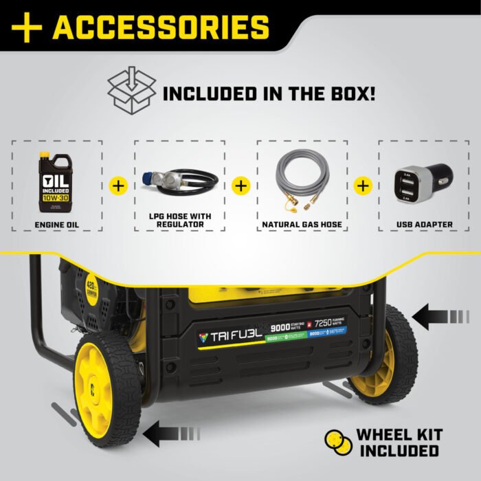 Champion 9000 Tri-Fuel Inverter Generator with CO Shield - Image 6